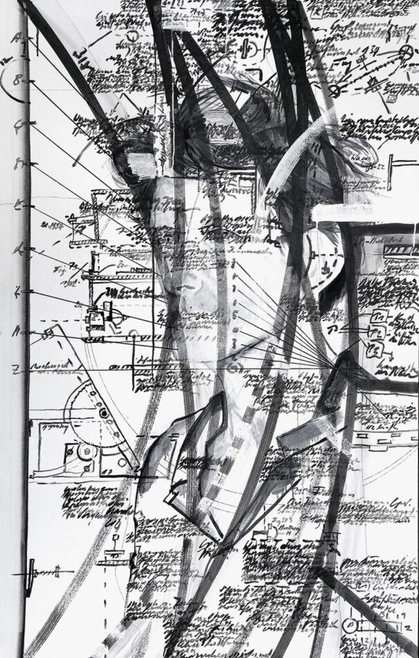 Porträt Olivier de Sagazan und Notation