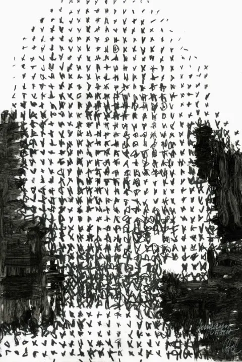 Contemporary systemic portrait paintings by Harald Schwarz