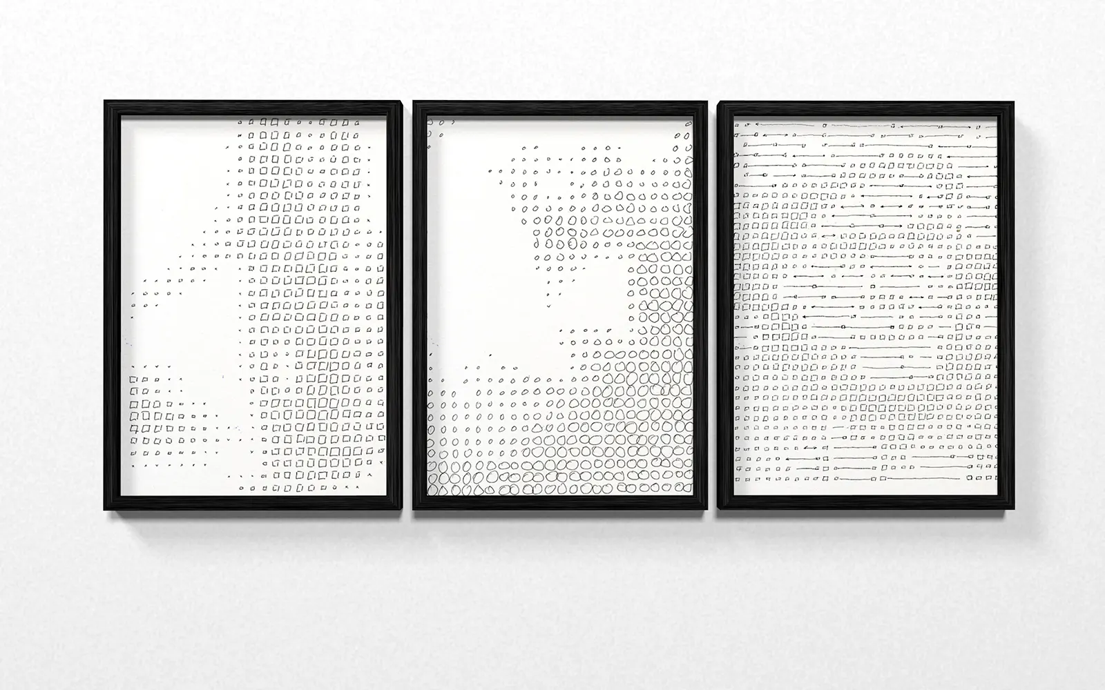 Small-format systemic portraits by artist Harald Schwarz