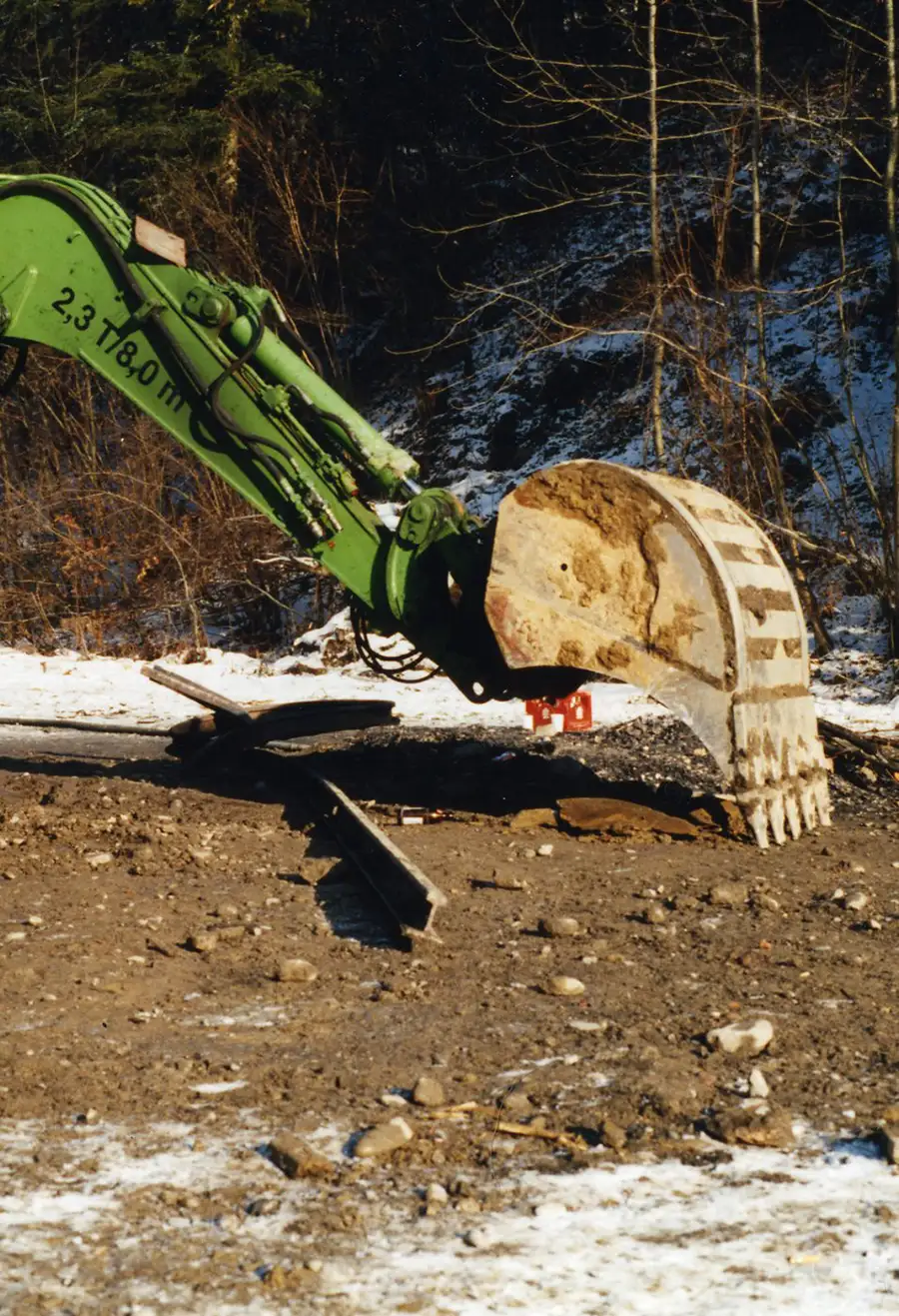 Knotenaktion am Bahnhof Langenegg 1995