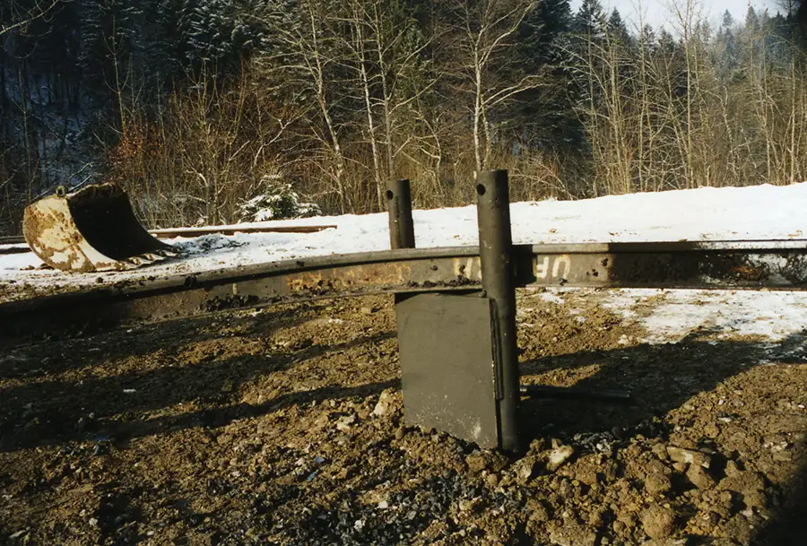 Knotenaktion am Bahnhof Langenegg 1995
